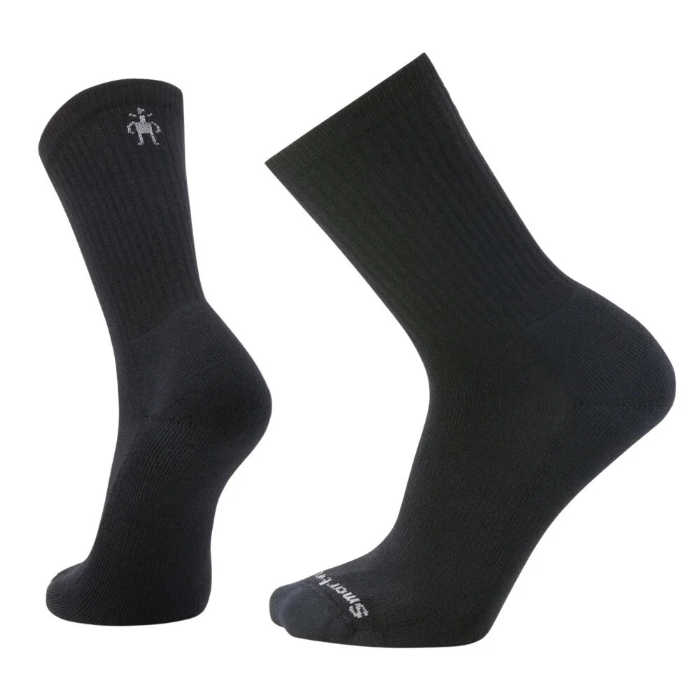 Smartwool Everyday Solid Mens Large Black Knit Rib Stretch Crew Socks GBO3291